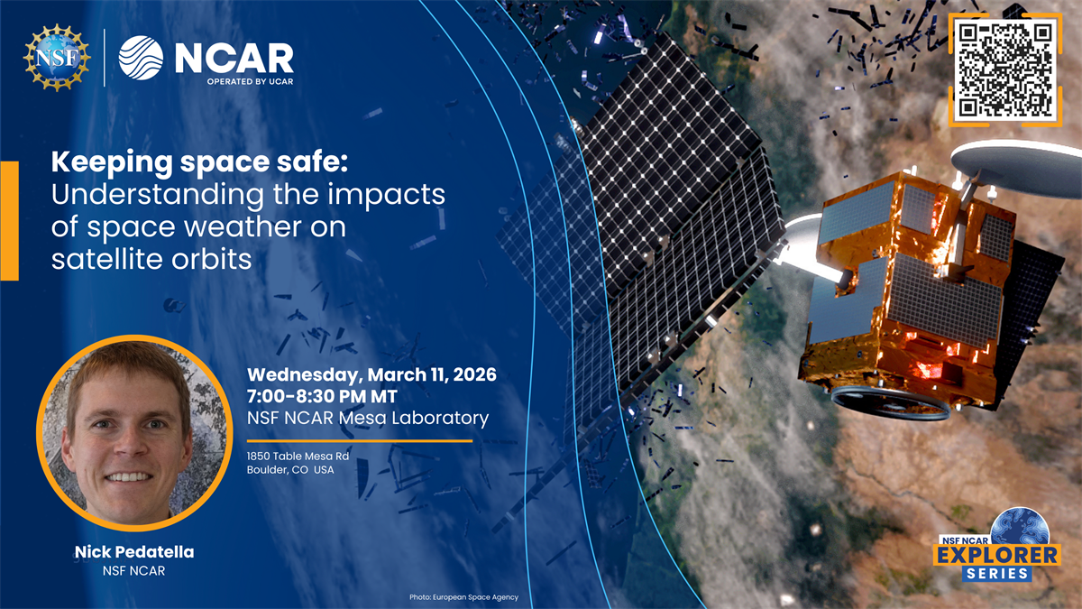 Image from space of satellite and satellite debris with the planet Earth in the background